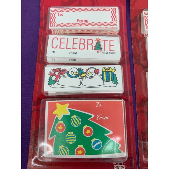 1995 vVntage Christmas Tags 76 Per Package Lot of Two Identical Tags - Picture 2 of 6